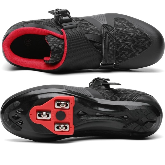 Unisex Black Cycling Shoes Compatible with Delta Cleats  Indoor/Outdoor/Peleton - Picture 9 of 15